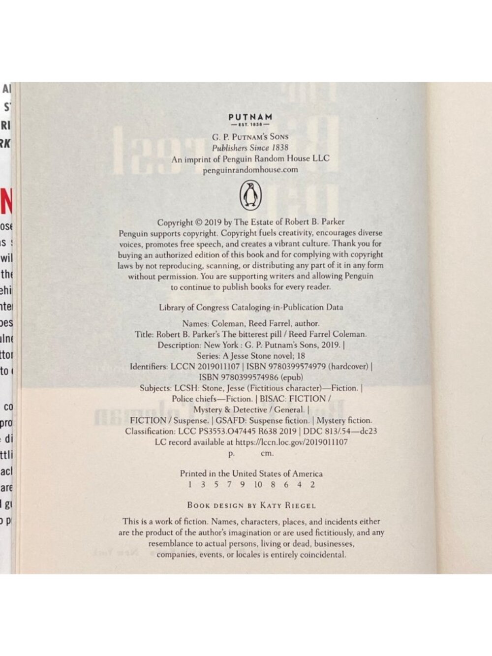 Robert B. Parkers Hardcover Set: Colorblind, The Bitterest Pill, Fools Paradise - Picture 9 of 16